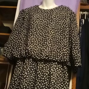Cover Look black white spots elastic waist dress
